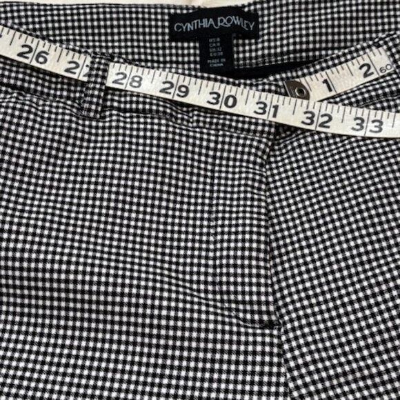 Cynthia Rowley Houndstooth Stretch Ankle Pants Women's Size 8 Like New Condition - Picture 1 of 12
